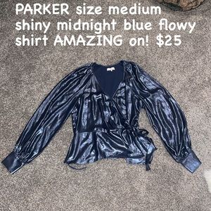 Flowy shiny going out top